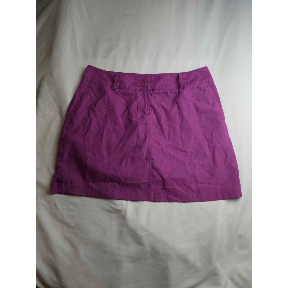Adidas ClimaCool Golf Skort Womens 12 Purple Magenta Grid Pattern Athletic Skirt